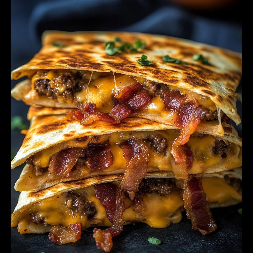 Maple Bacon Cheeseburger Bomb Quesadillas Recipe