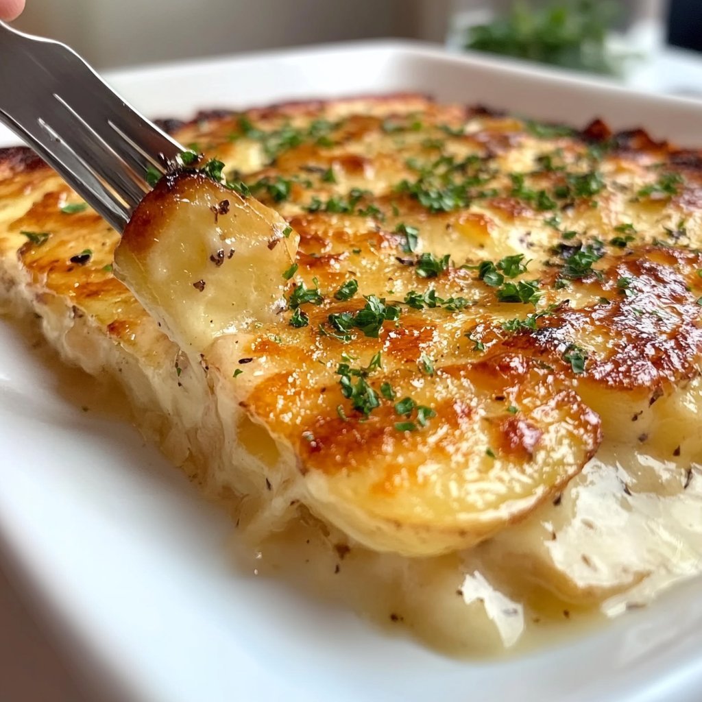 Roasted Garlic Potatoes au Gratin Recipe