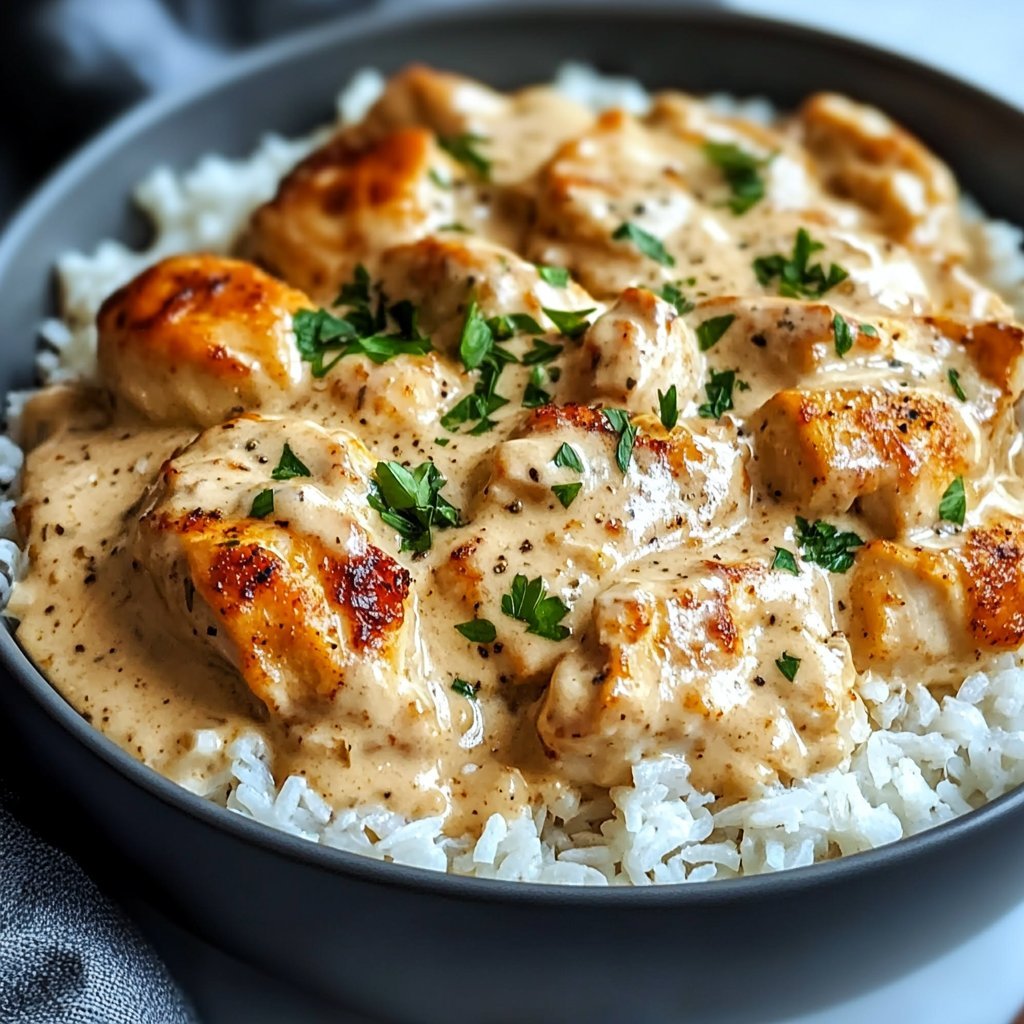 Creamy Smothered Chicken and Rice Recipe for Delight