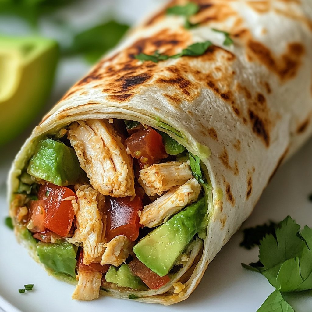 Quick & Easy Chicken Avocado Wrap Recipe