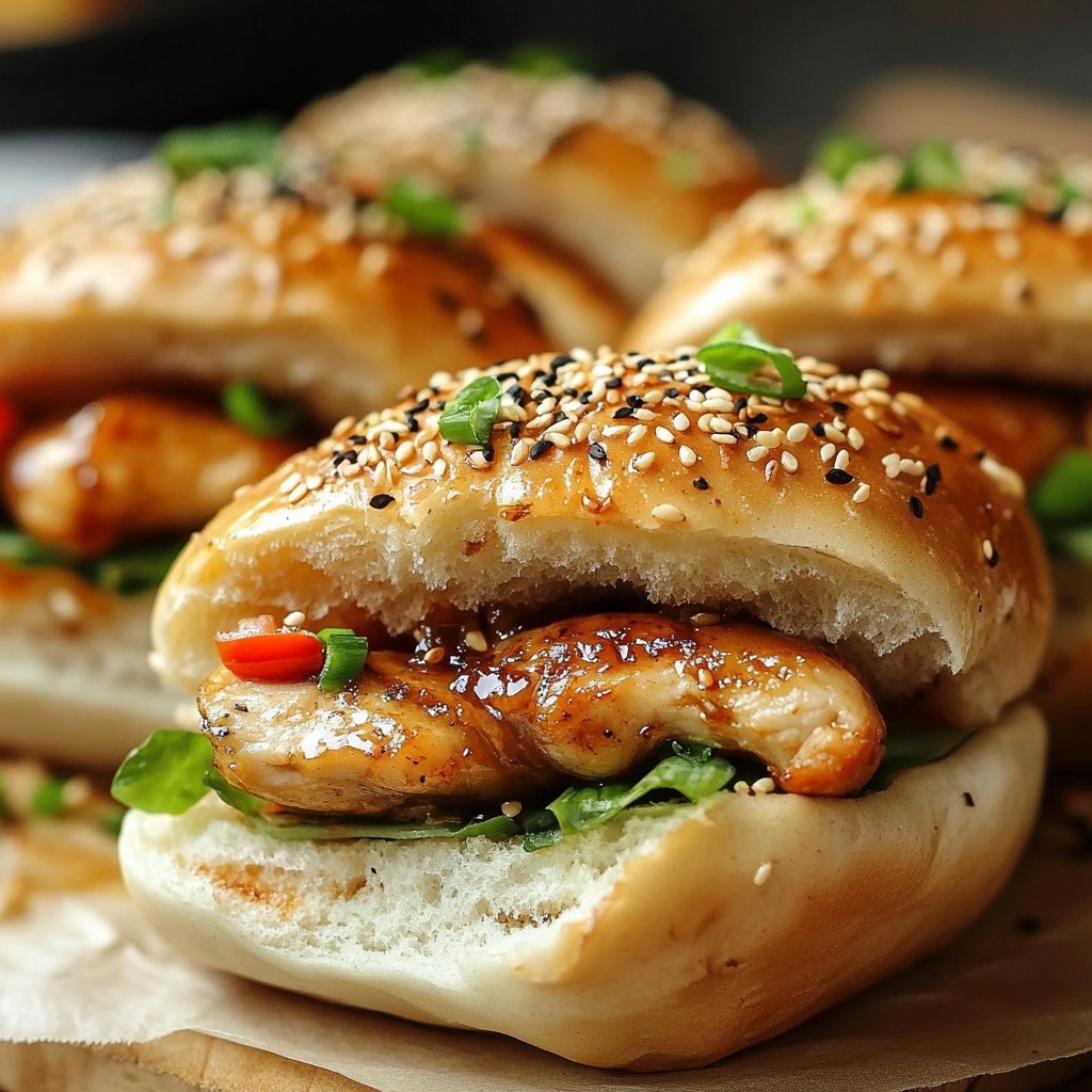 Braided Sesame Buns with Chicken Recipe