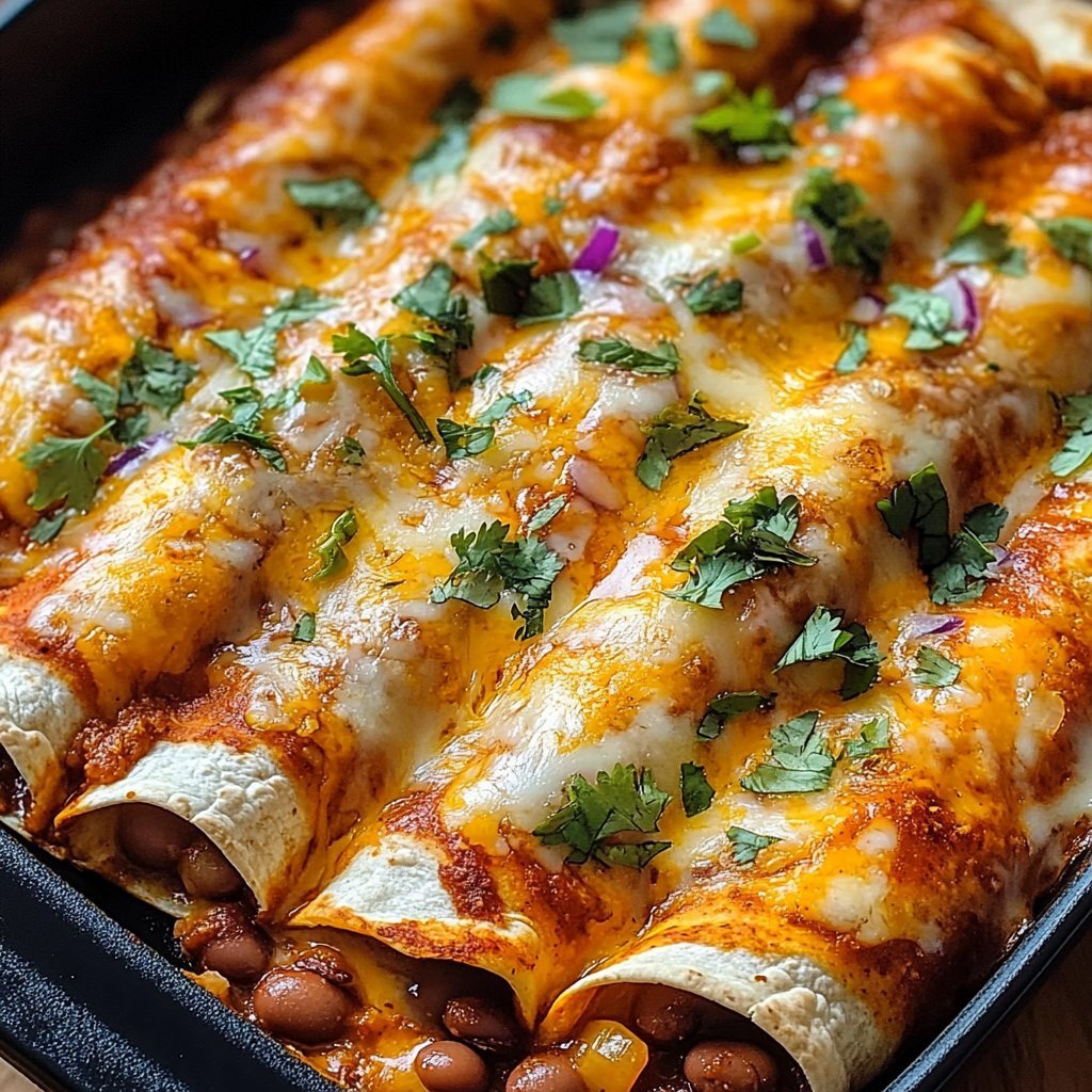 Easy Bean and Cheese Enchiladas Recipe
