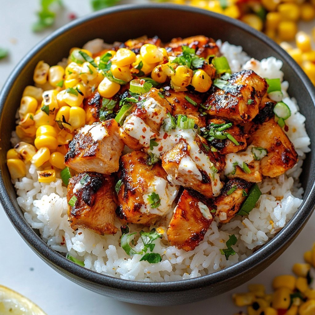 Street Corn Chicken Rice Bowl