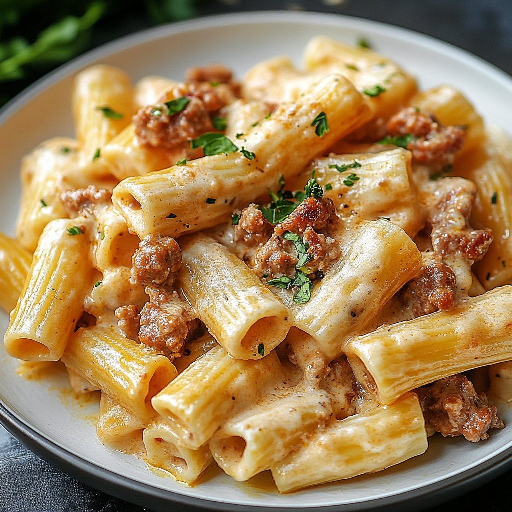 Creamy Sausage Rigatoni