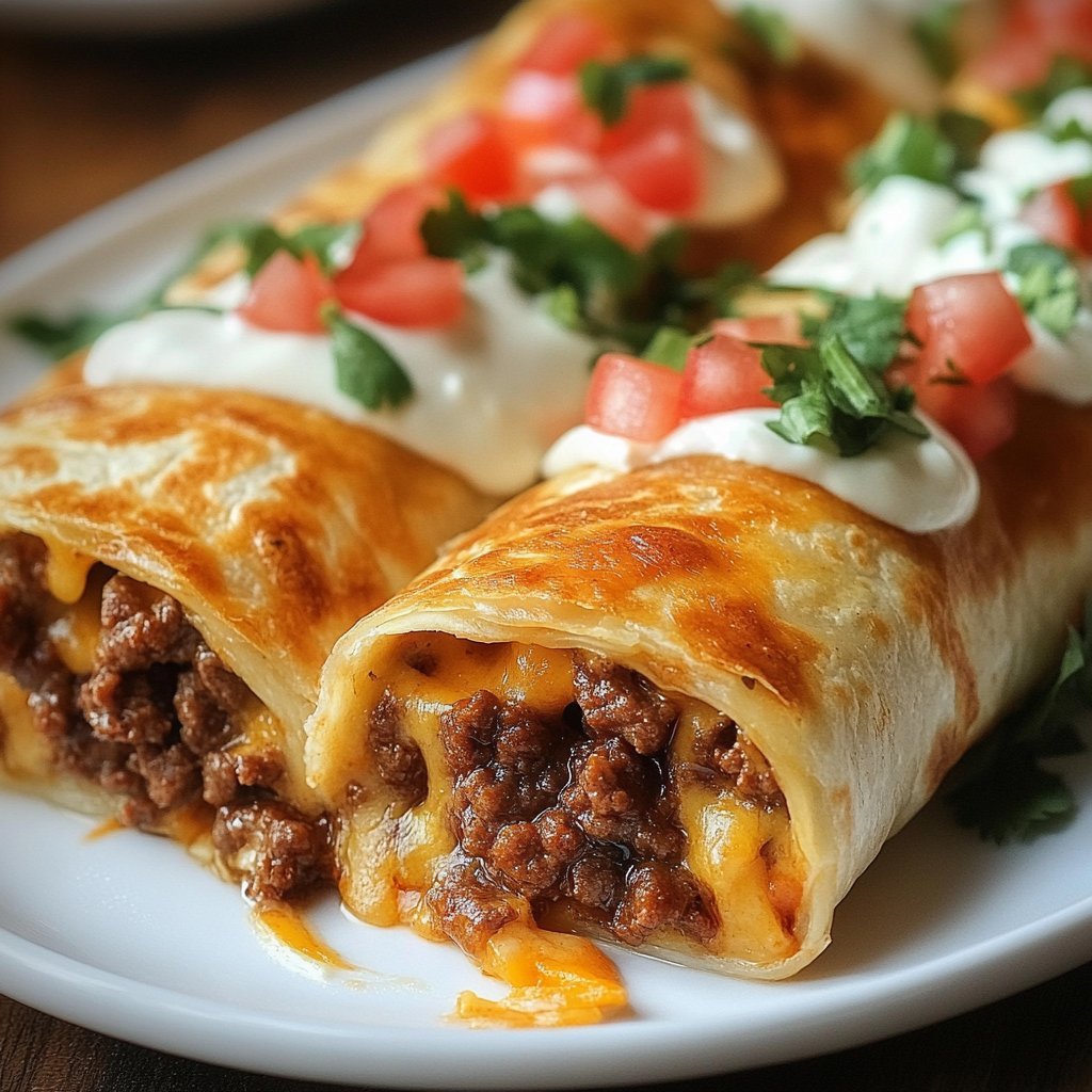 Beef and Cheese Chimichangas