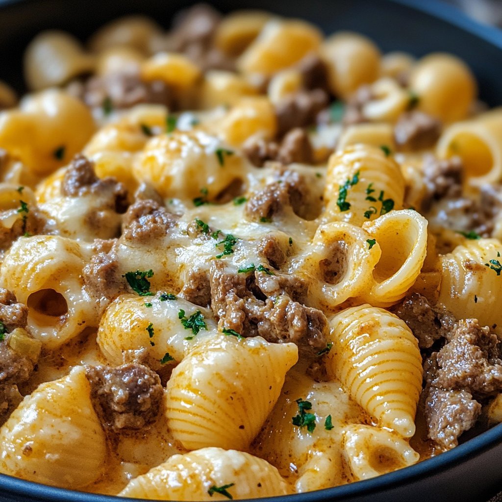 Creamy Beef and Shells