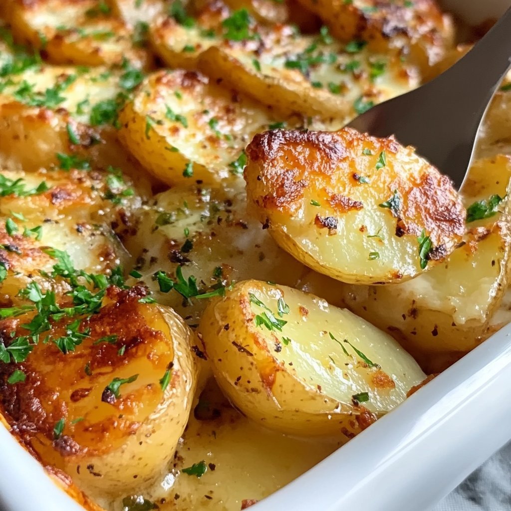 Roasted Garlic Potatoes au Gratin Recipe