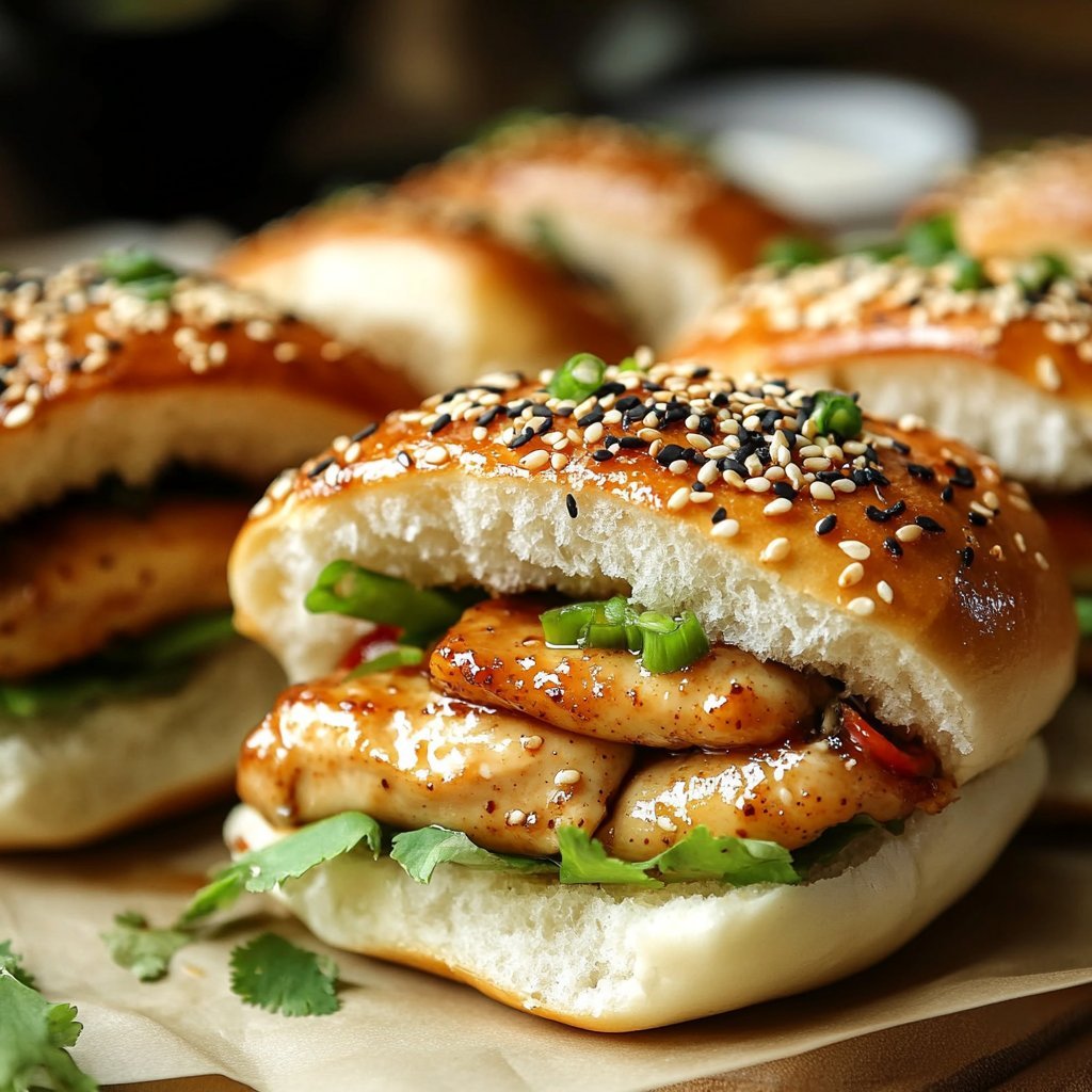 Braided Sesame Buns with Chicken Recipe