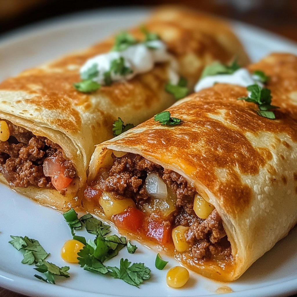 Beef and Cheese Chimichangas