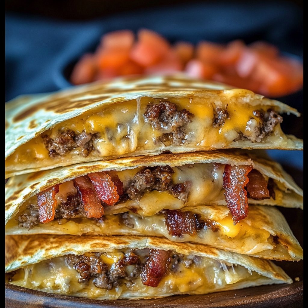 Maple Bacon Cheeseburger Bomb Quesadillas Recipe