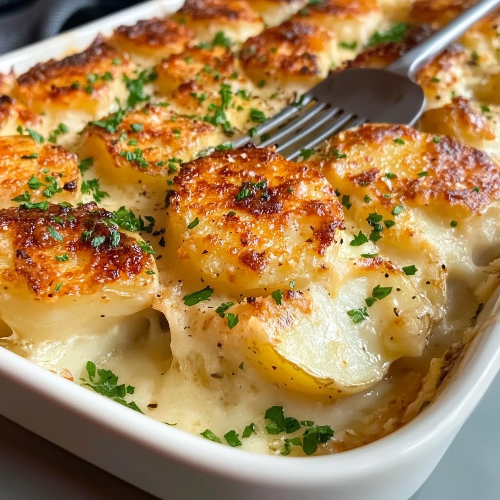 Roasted Garlic Potatoes au Gratin Recipe