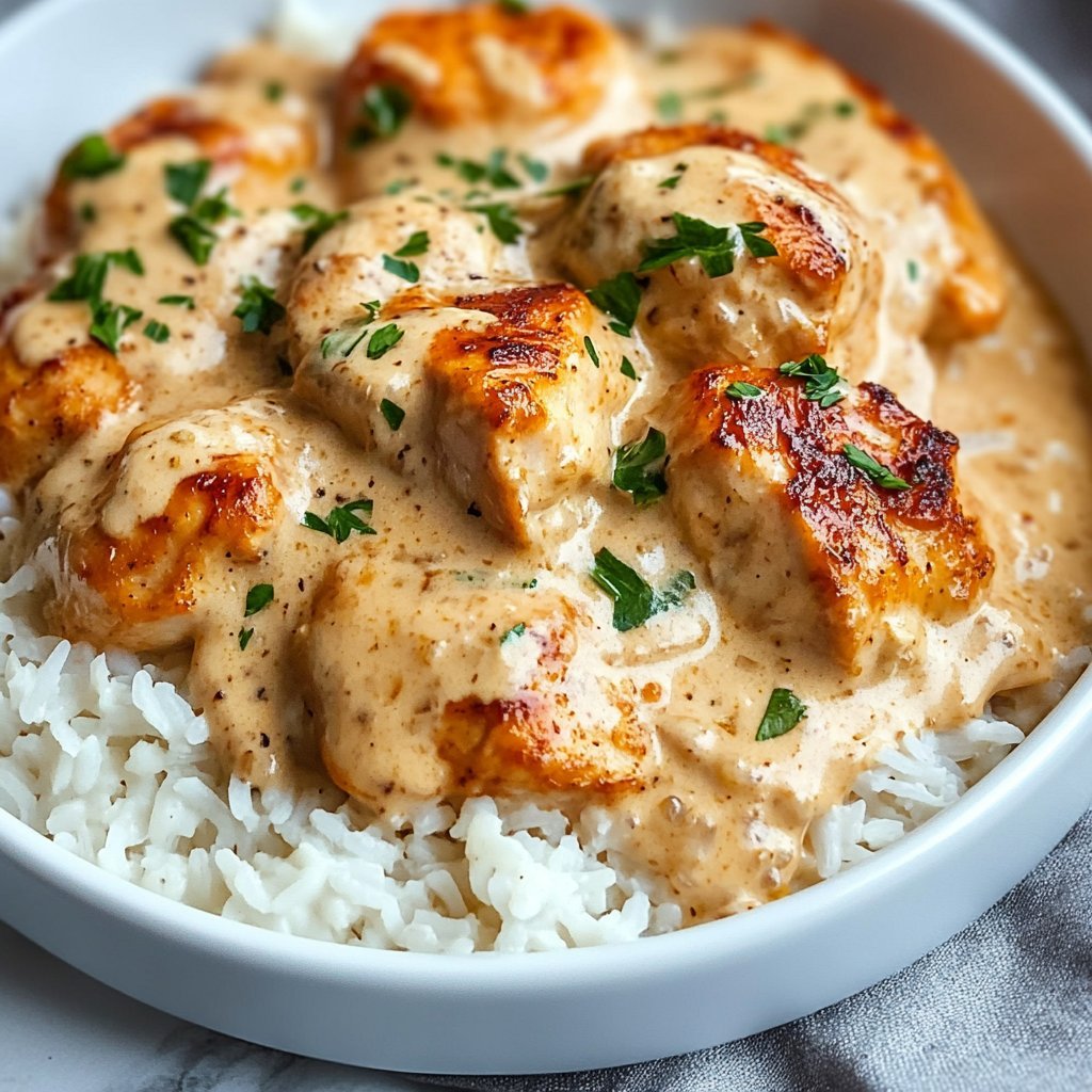 Creamy Smothered Chicken and Rice Recipe for Delight