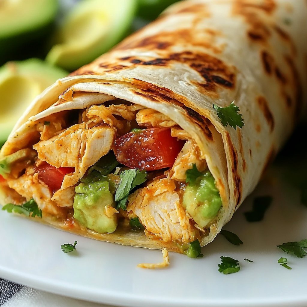 Quick & Easy Chicken Avocado Wrap Recipe