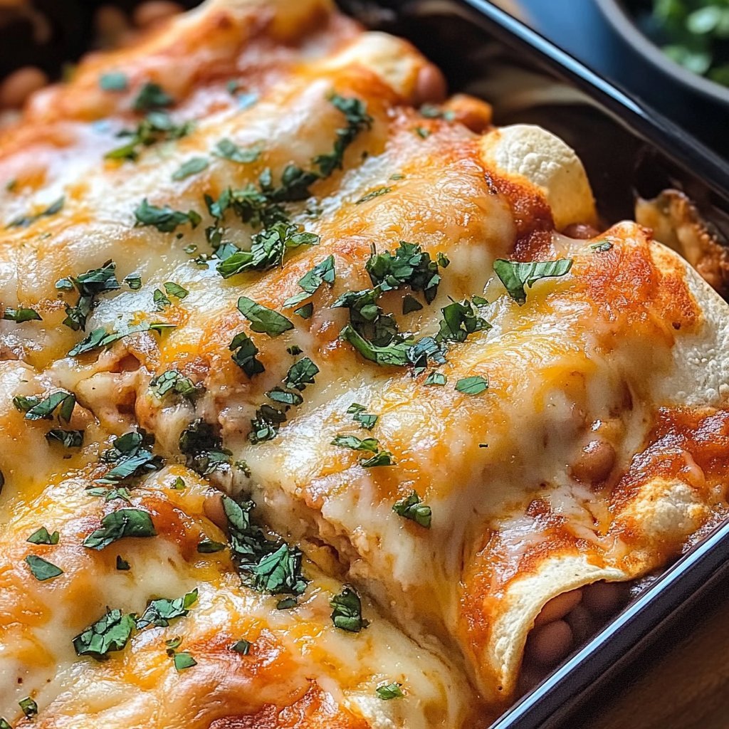 Easy Bean and Cheese Enchiladas Recipe