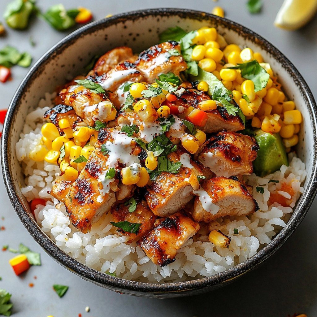 Street Corn Chicken Rice Bowl