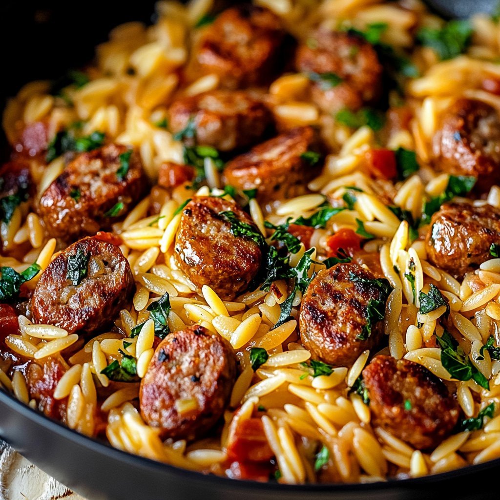 One-Pan Italian Sausage and Orzo Pasta