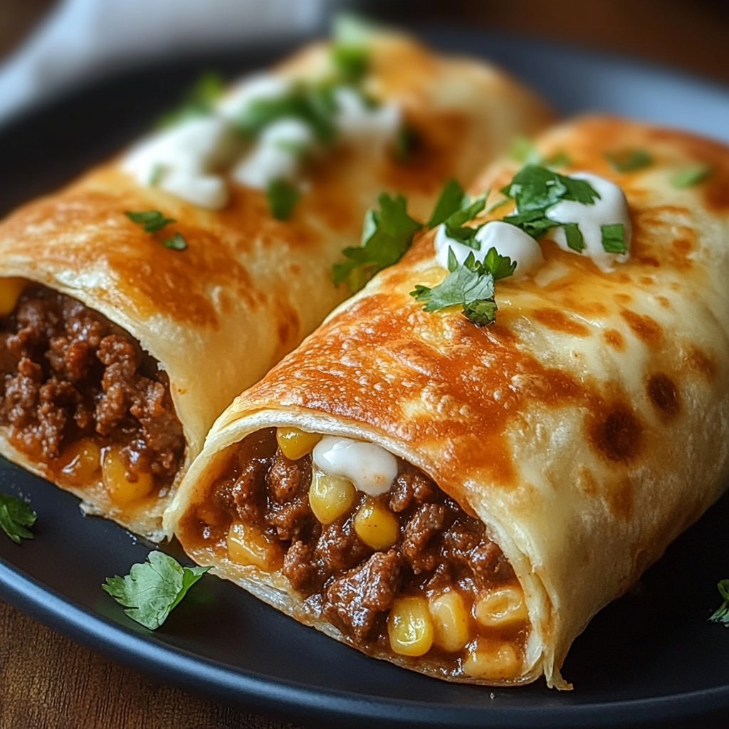 Beef and Cheese Chimichangas