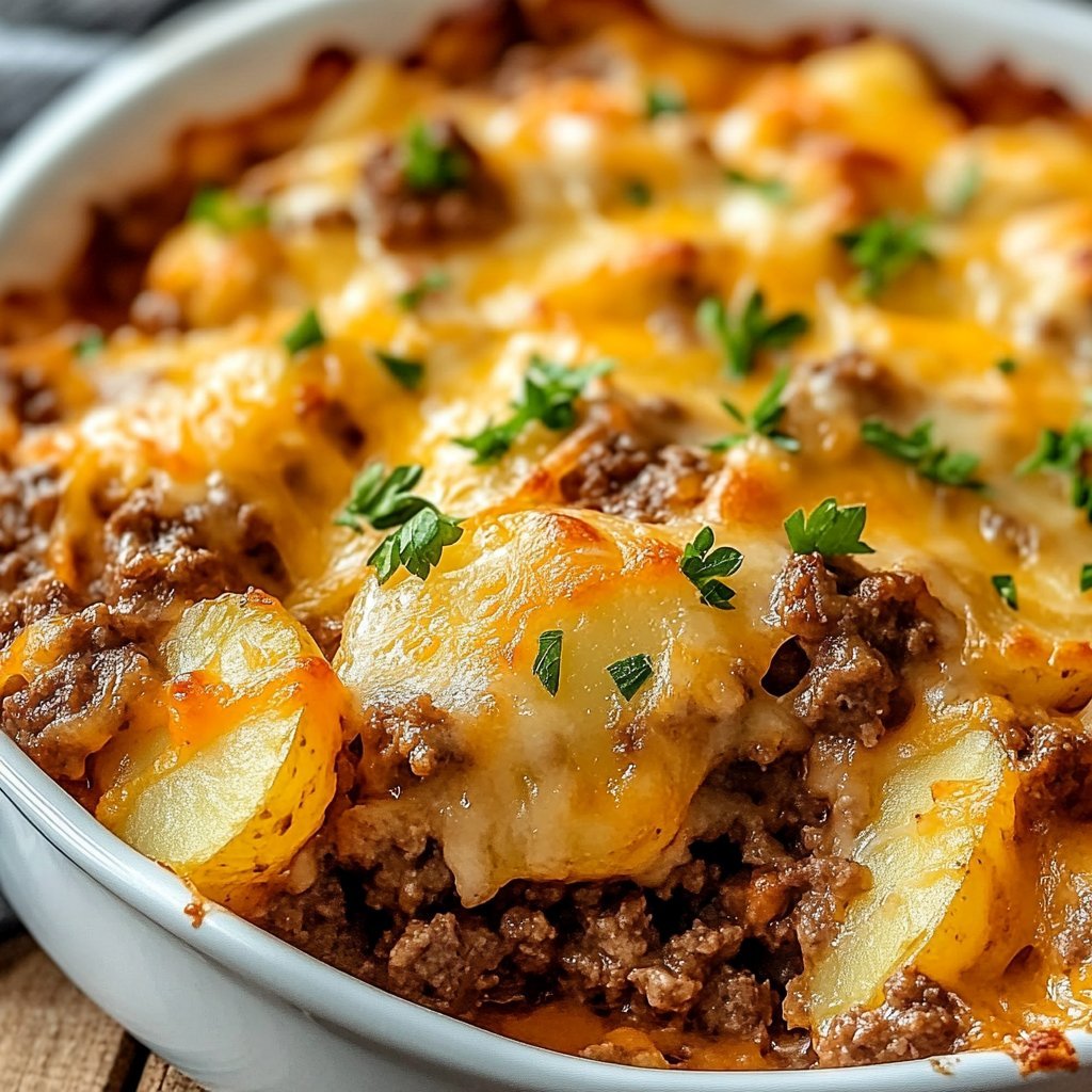 Hobo Casserole with Ground Beef & Potatoes